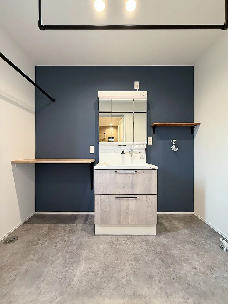 洗面とランドリーを一体にした空間