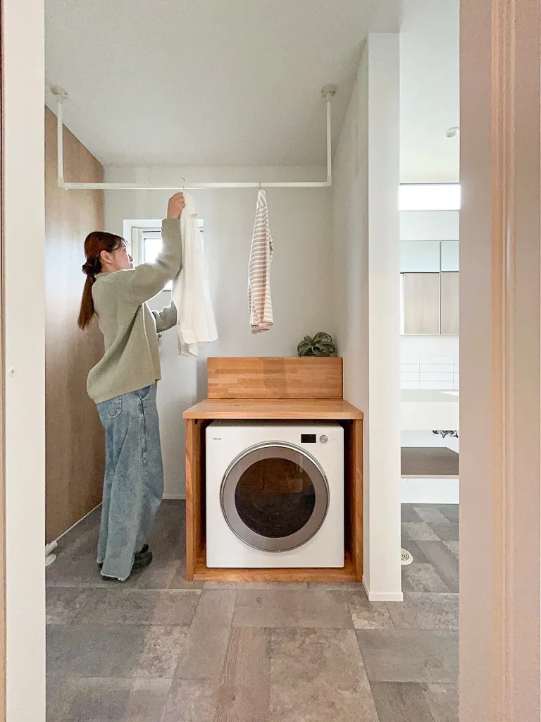 外に干した洗濯物